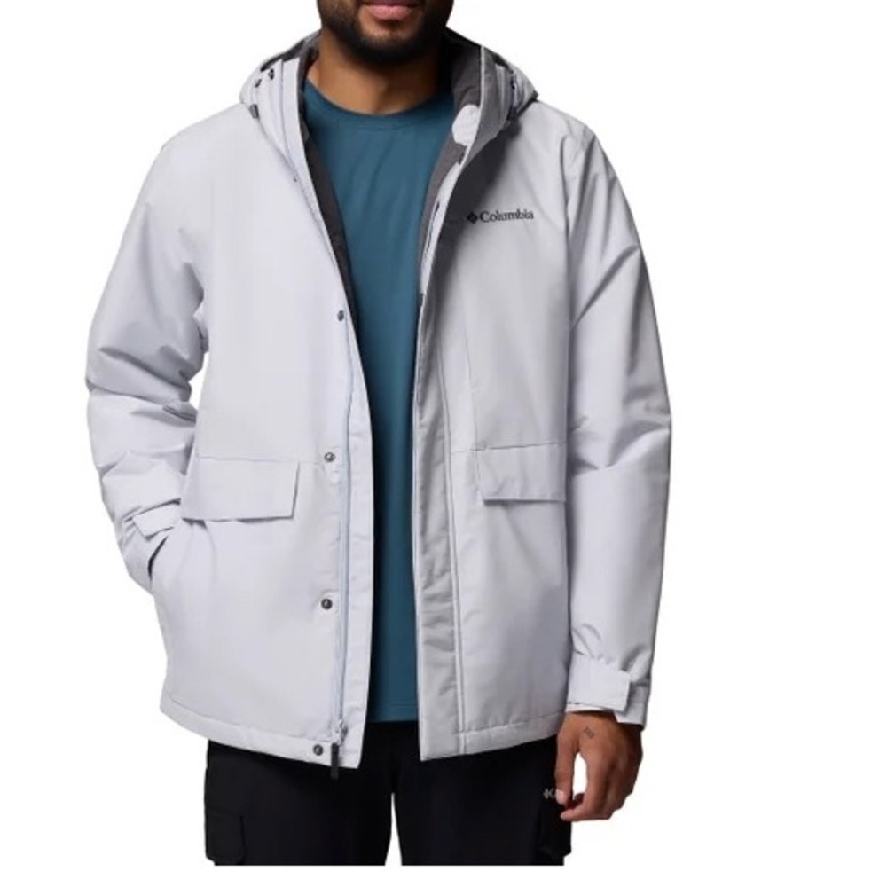 NEW Columbia Men's Trail Jacket Gray Lined Hoodie Full Zip